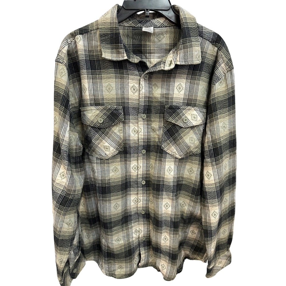 Hurley Plaid‎ Flannel Shirt Mens Size M Button Up Long Sleeve Casual